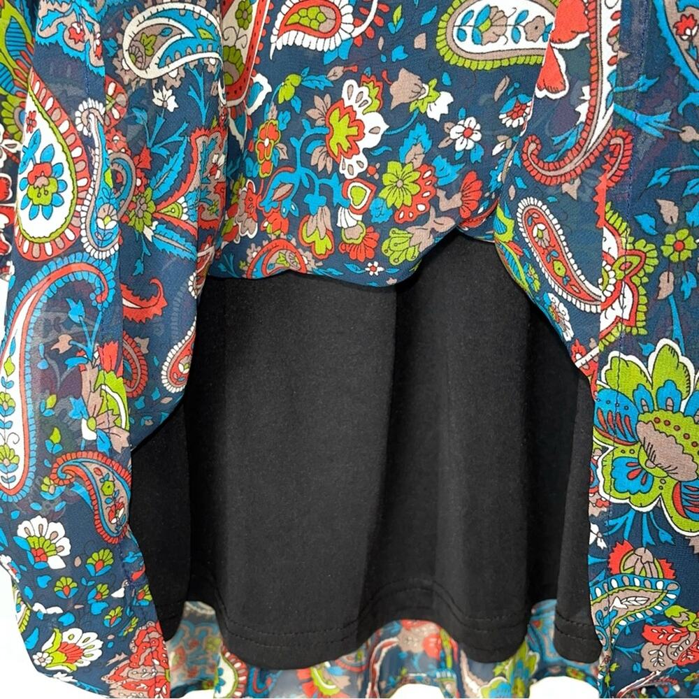 Flying Tomato Boho Mini Empire Waist Paisley Dress Size XS multi color - Picture 10 of 16